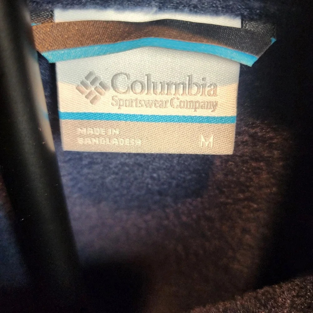 Columbia Mens Blue Full Zip Fleece‎ Jacket Size M Soft